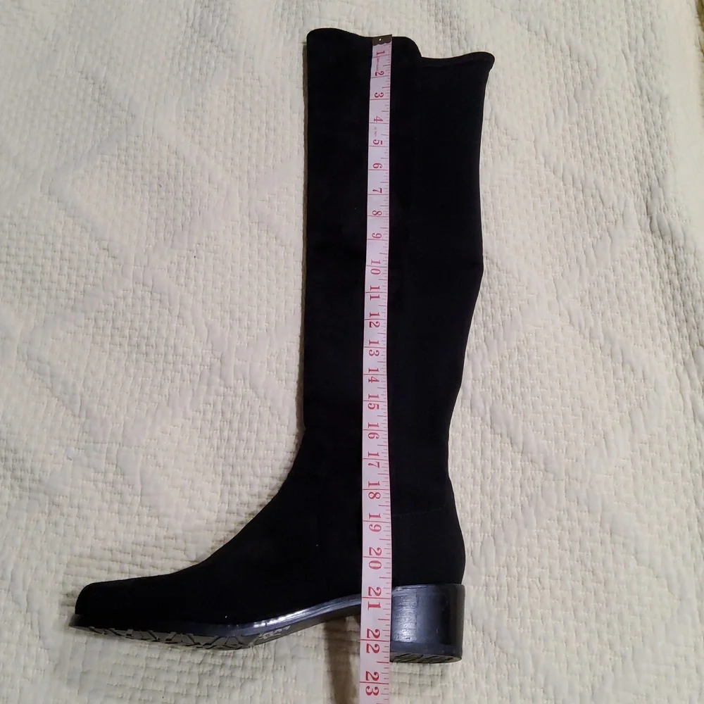 Stuart Weitzman Black Suede Over the Knee Boots